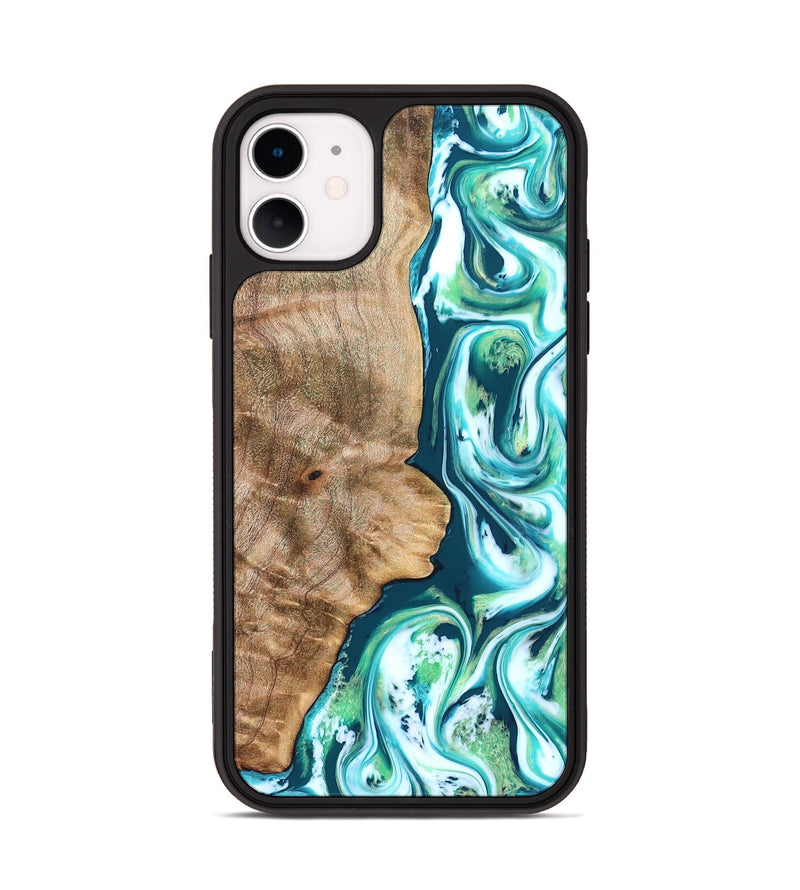 iPhone 11 Wood Phone Case - Avayah (Green, 823345)