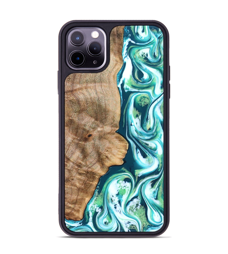 iPhone 11 Pro Max Wood Phone Case - Avayah (Green, 823345)