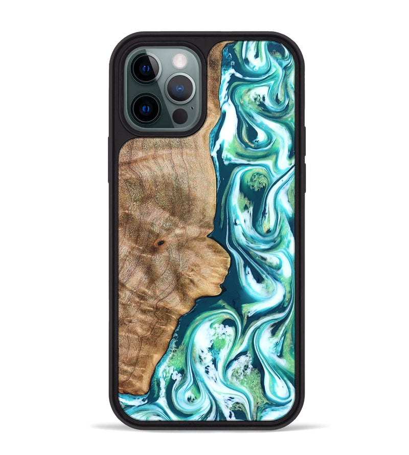 iPhone 12 Pro Max Wood Phone Case - Avayah (Green, 823345)