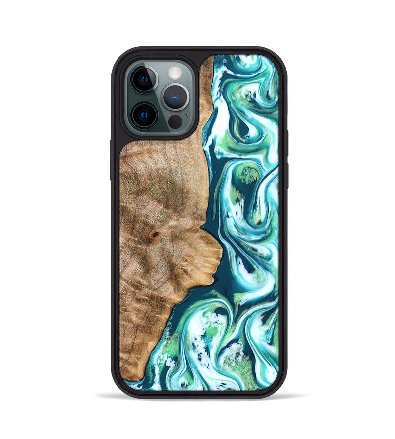 iPhone 12 Pro Wood Phone Case - Avayah (Green, 823345)