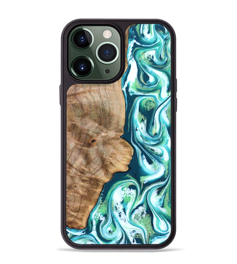 iPhone 13 Pro Max Wood Phone Case - Avayah (Green, 823345)