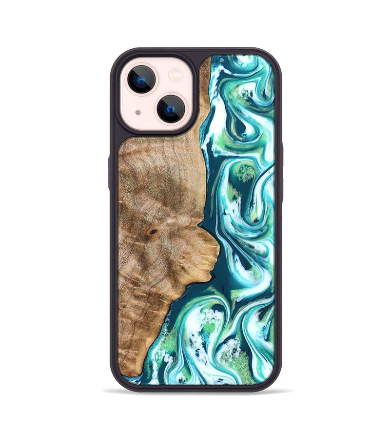 iPhone 14 Wood Phone Case - Avayah (Green, 823345)