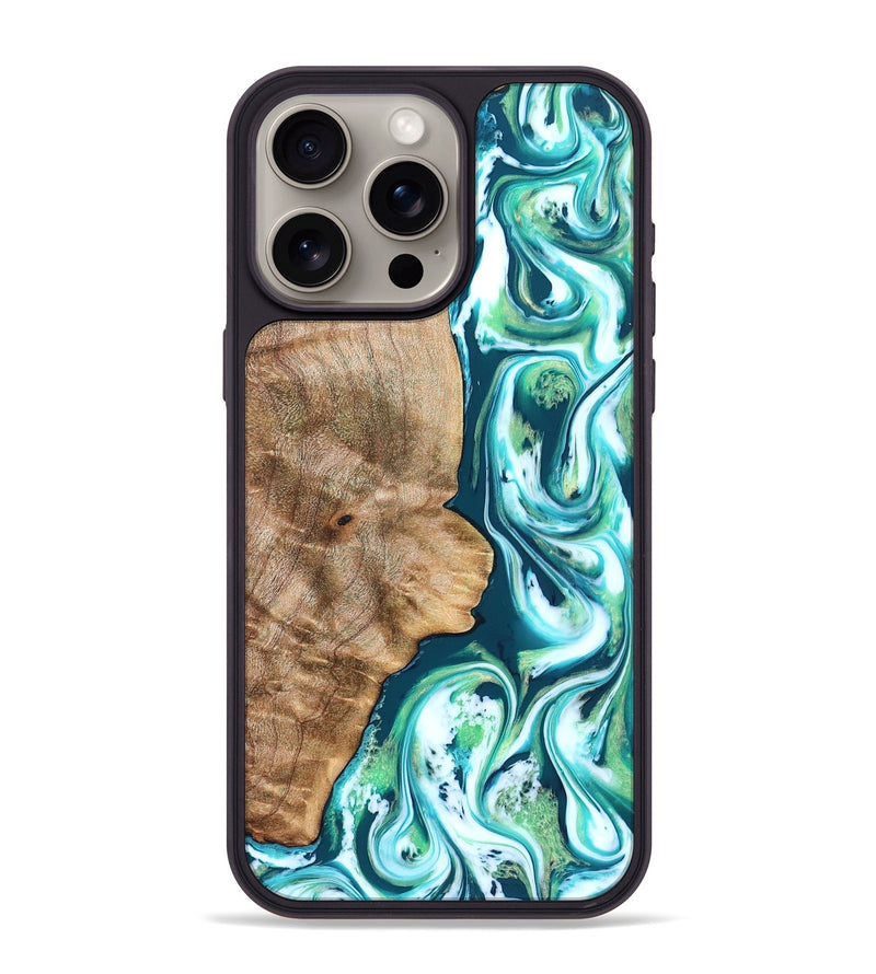 iPhone 15 Pro Max Wood Phone Case - Avayah (Green, 823345)