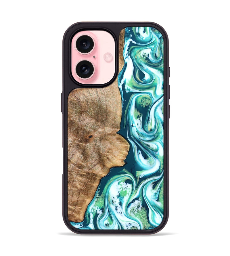 iPhone 16 Wood Phone Case - Avayah (Green, 823345)