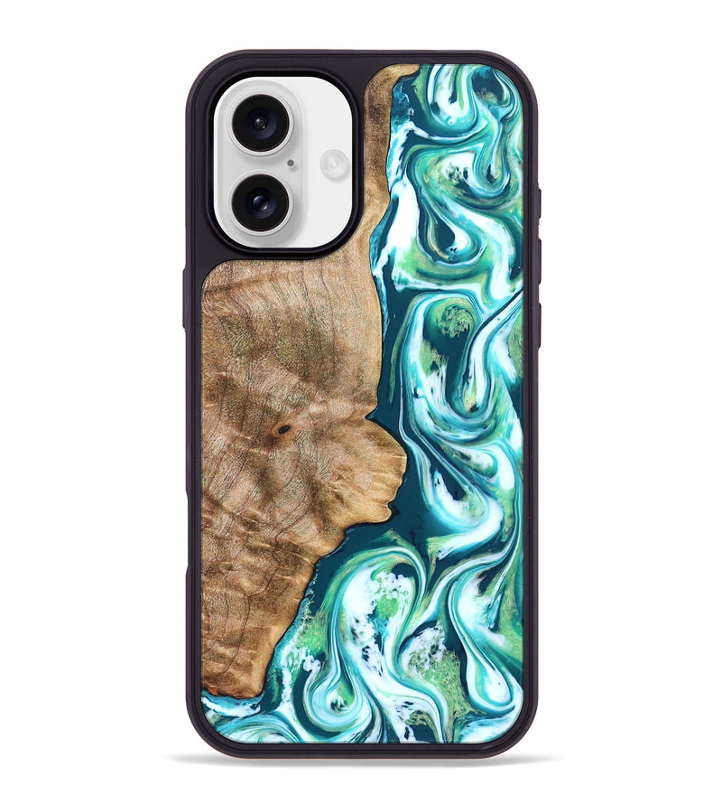 iPhone 16 Plus Wood Phone Case - Avayah (Green, 823345)