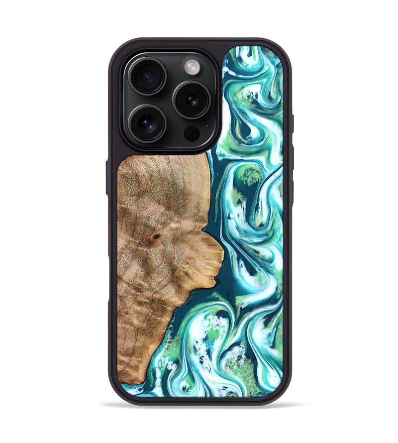 iPhone 16 Pro Wood Phone Case - Avayah (Green, 823345)