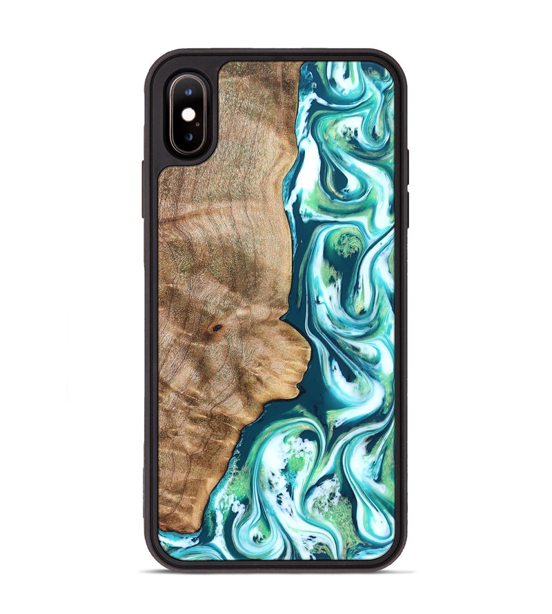 iPhone Xs Max Wood Phone Case - Avayah (Green, 823345)