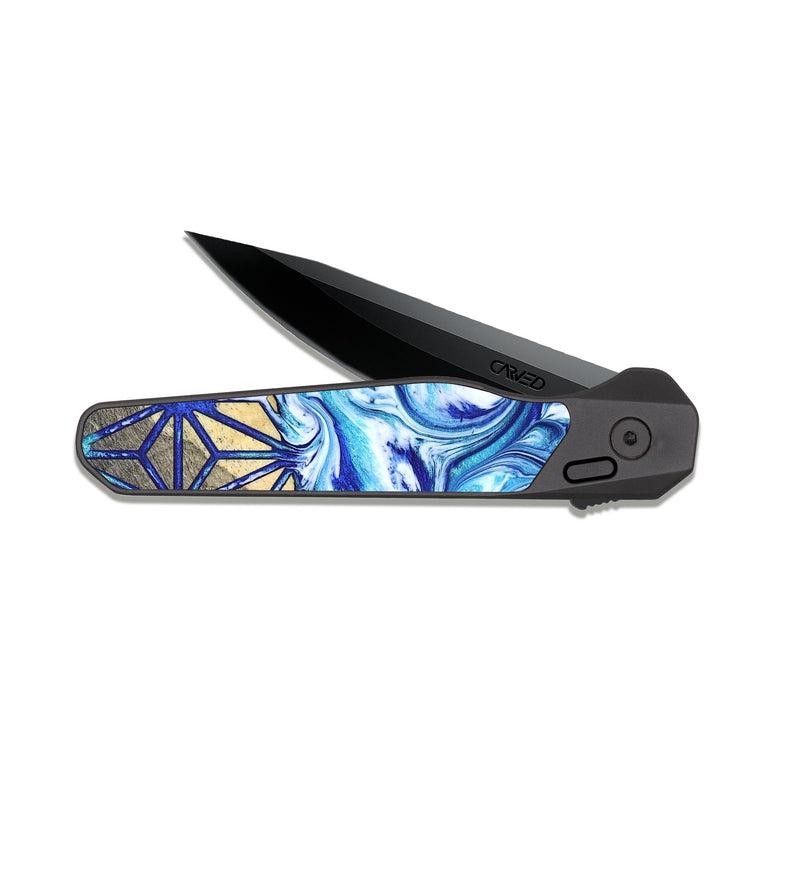 EDC Dark Slate Wood Pocket Knife - Carolyn (Pattern, 823348)