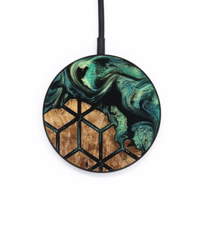 Circle Wood Wireless Charger - Brenda (Pattern, 823352)
