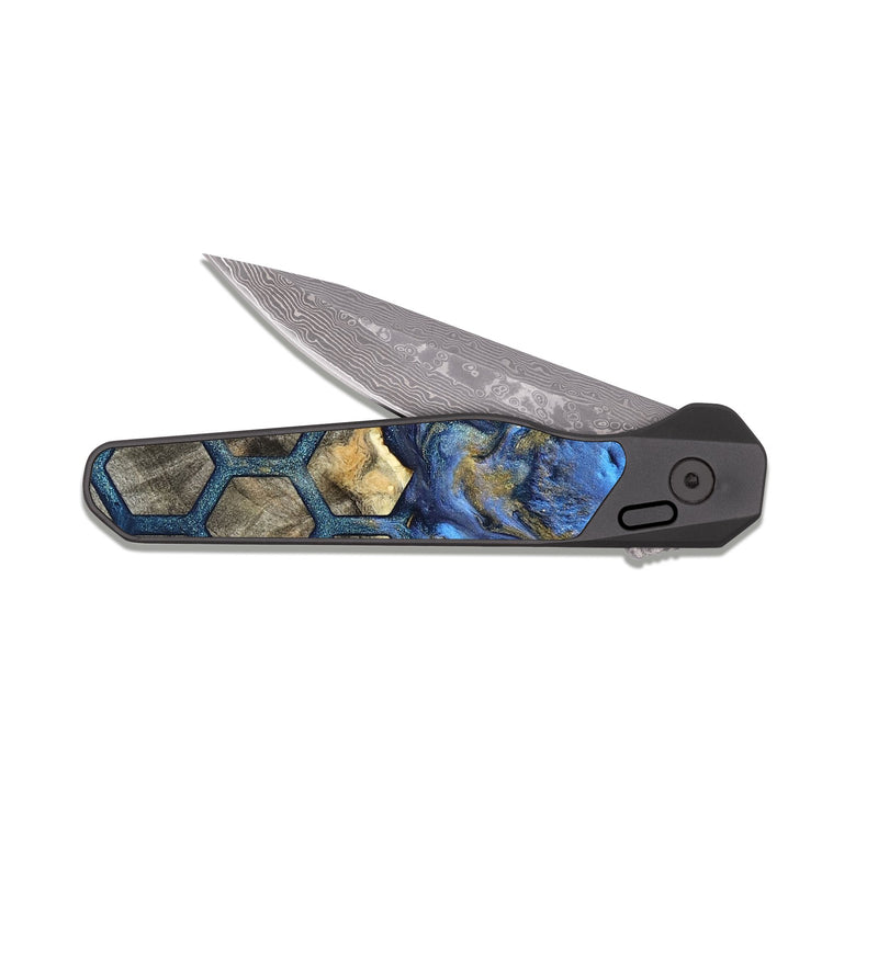 EDC Dark Damascus Wood Pocket Knife - Myla (Pattern, 823370)