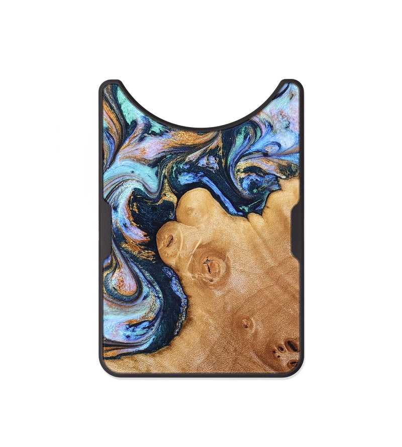Alloy Wood Wallet - Iliana (Teal & Gold, 823383)