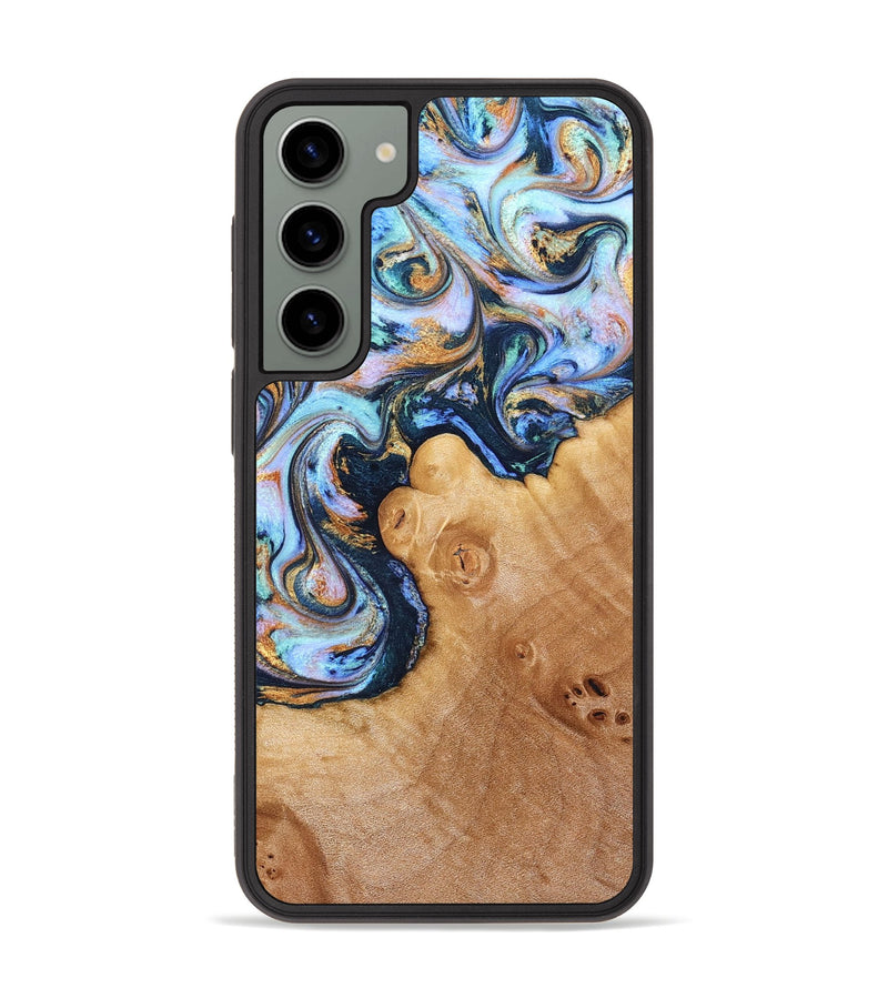 Galaxy S23 Plus Wood Phone Case - Iliana (Teal & Gold, 823383)