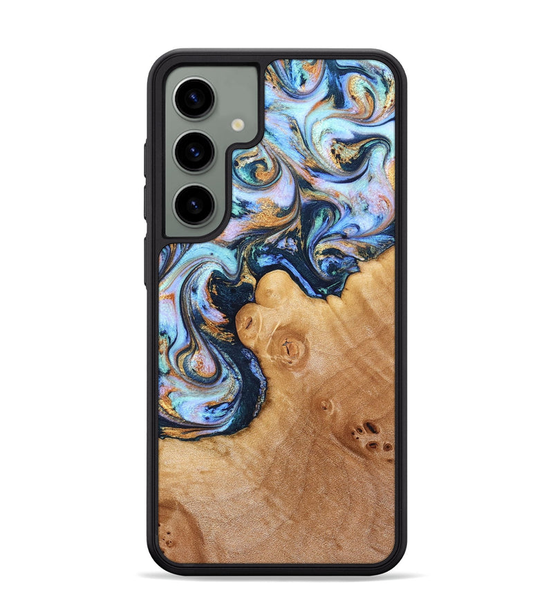 Galaxy S24 Plus Wood Phone Case - Iliana (Teal & Gold, 823383)