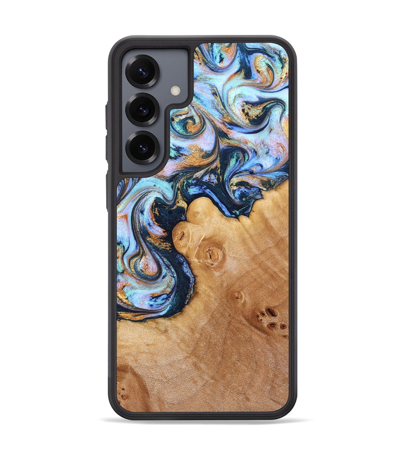 Galaxy S25 Plus Wood Phone Case - Iliana (Teal & Gold, 823383)
