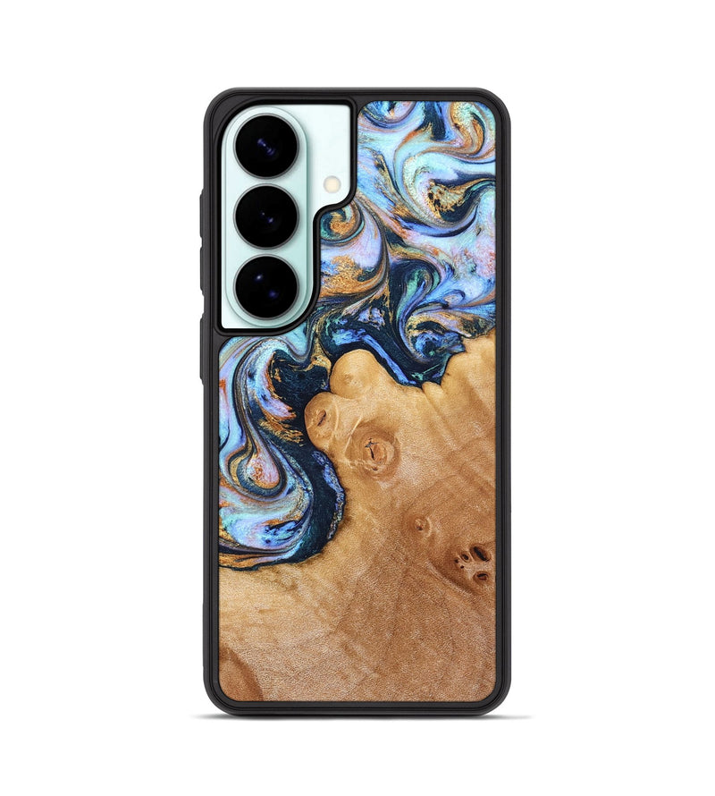 Galaxy S26 Wood Phone Case - Iliana (Teal & Gold, 823383)