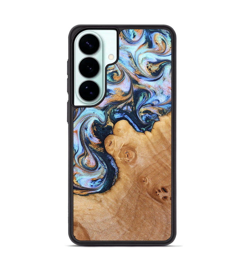 Galaxy S26 Plus Wood Phone Case - Iliana (Teal & Gold, 823383)