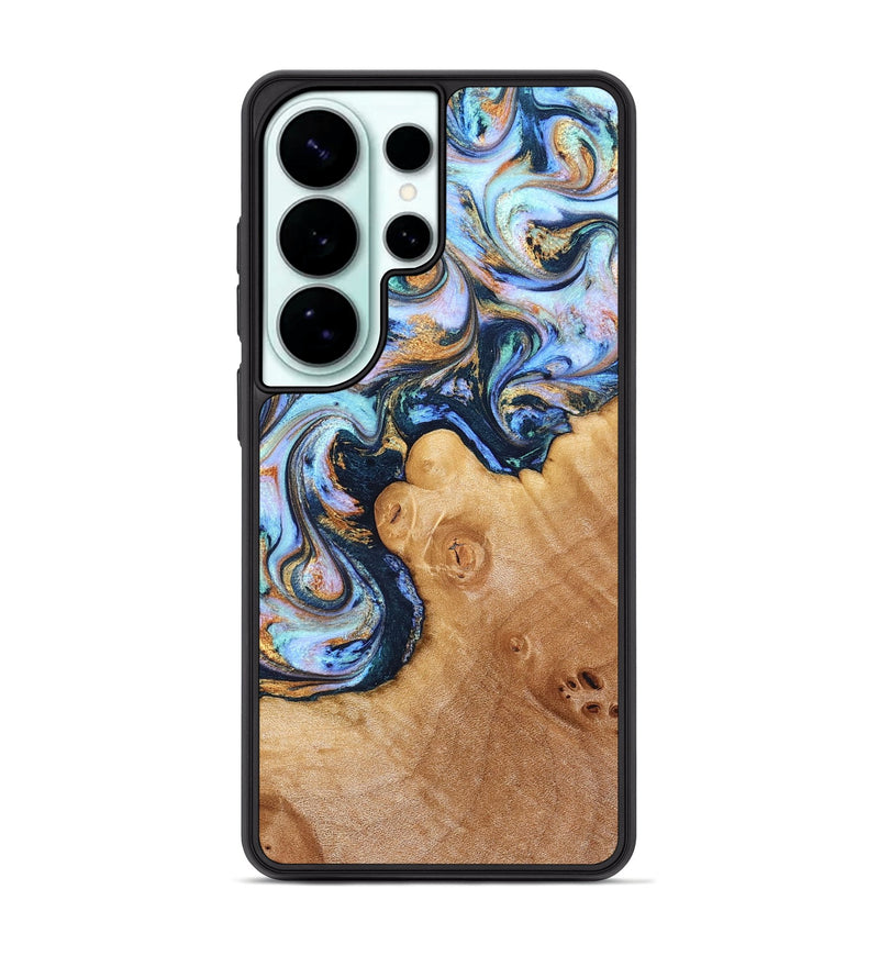 Galaxy S26 Ultra Wood Phone Case - Iliana (Teal & Gold, 823383)