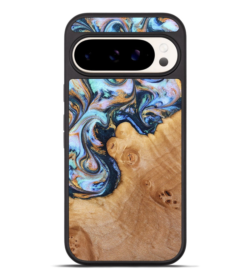 Pixel 9 Pro XL Wood Phone Case - Iliana (Teal & Gold, 823383)