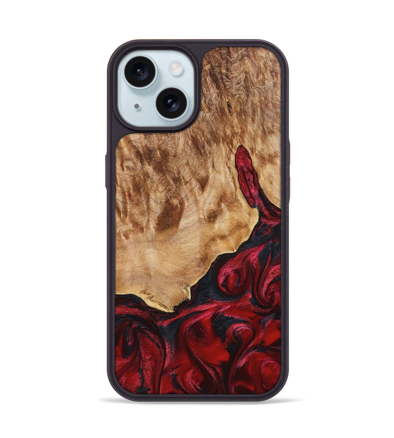 iPhone 15 Wood Phone Case - Melina (Red, 823384)