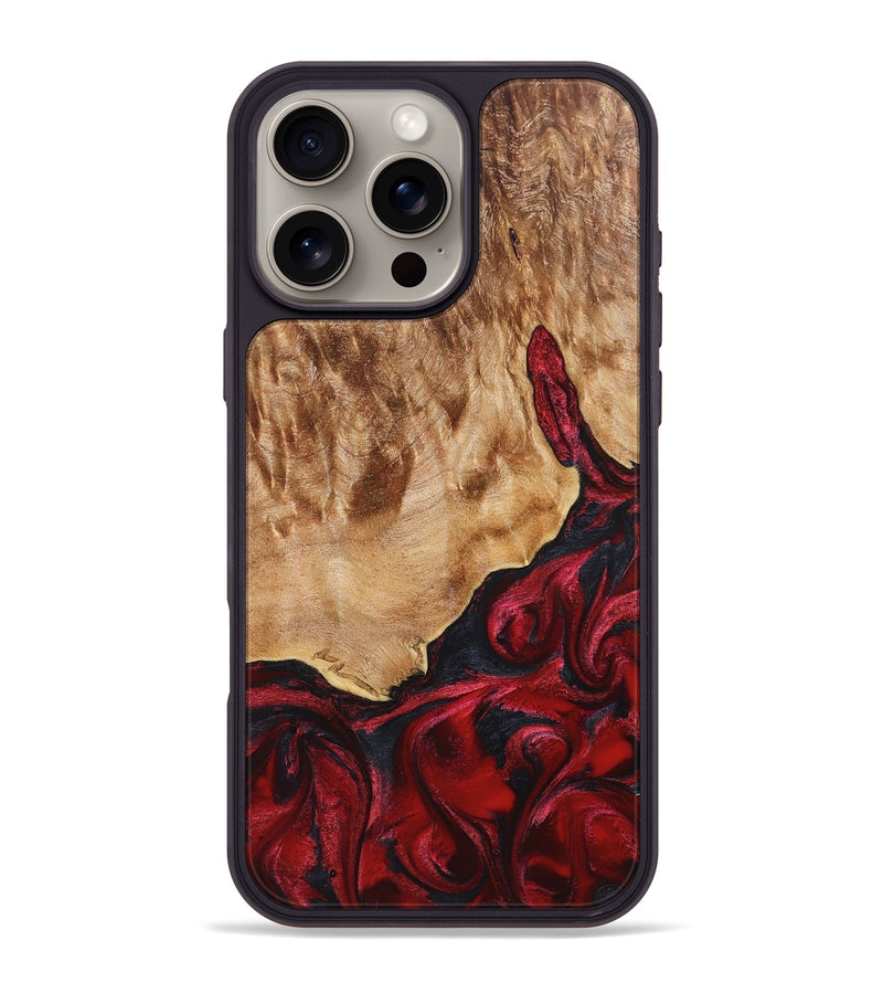 iPhone 16 Pro Max Wood Phone Case - Melina (Red, 823384)