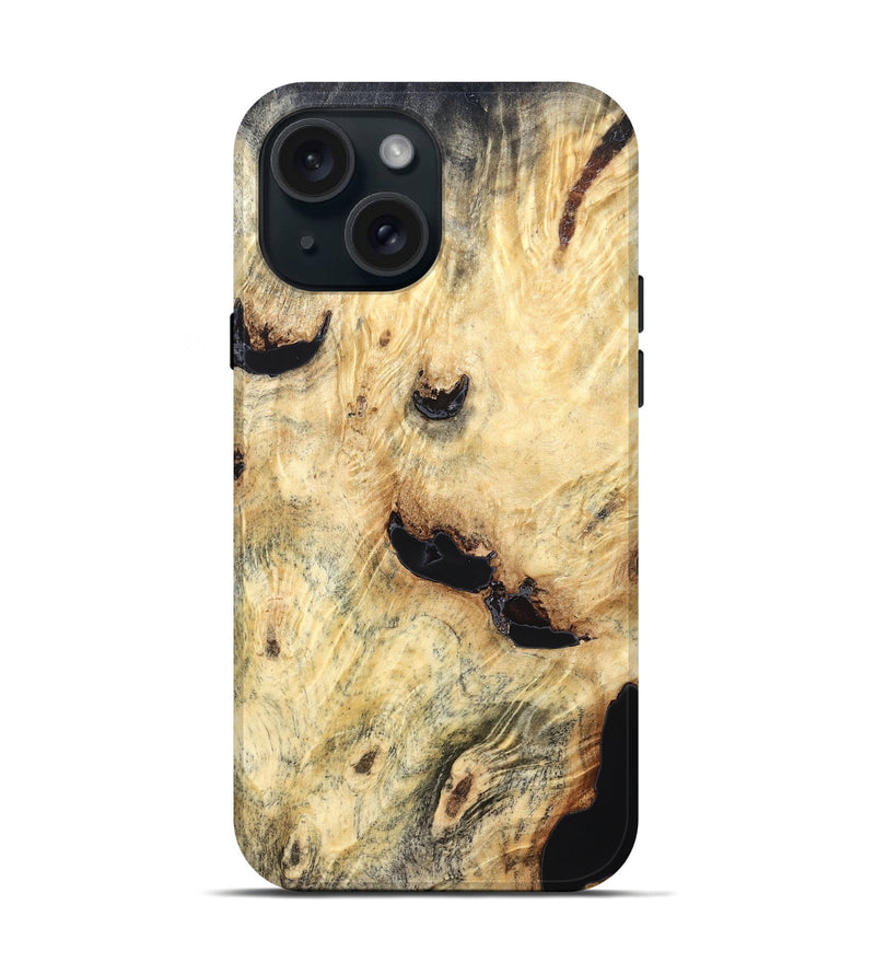 iPhone 15 Wood Live Edge Phone Case - Azriel (Solid Wood, 823388)