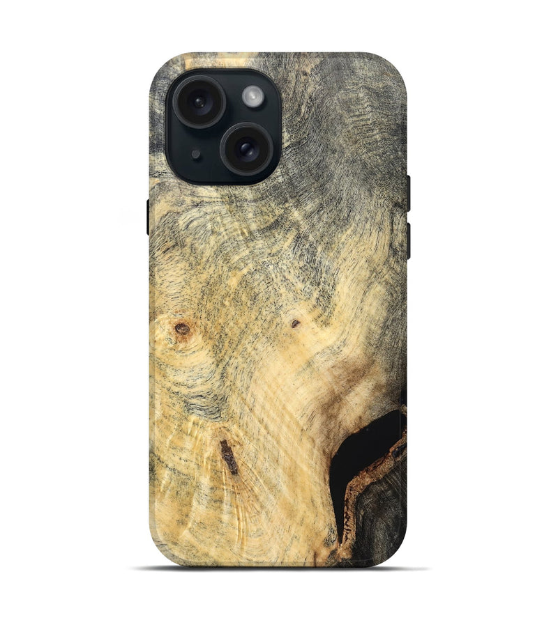 iPhone 15 Wood Live Edge Phone Case - Khalani (Solid Wood, 823389)
