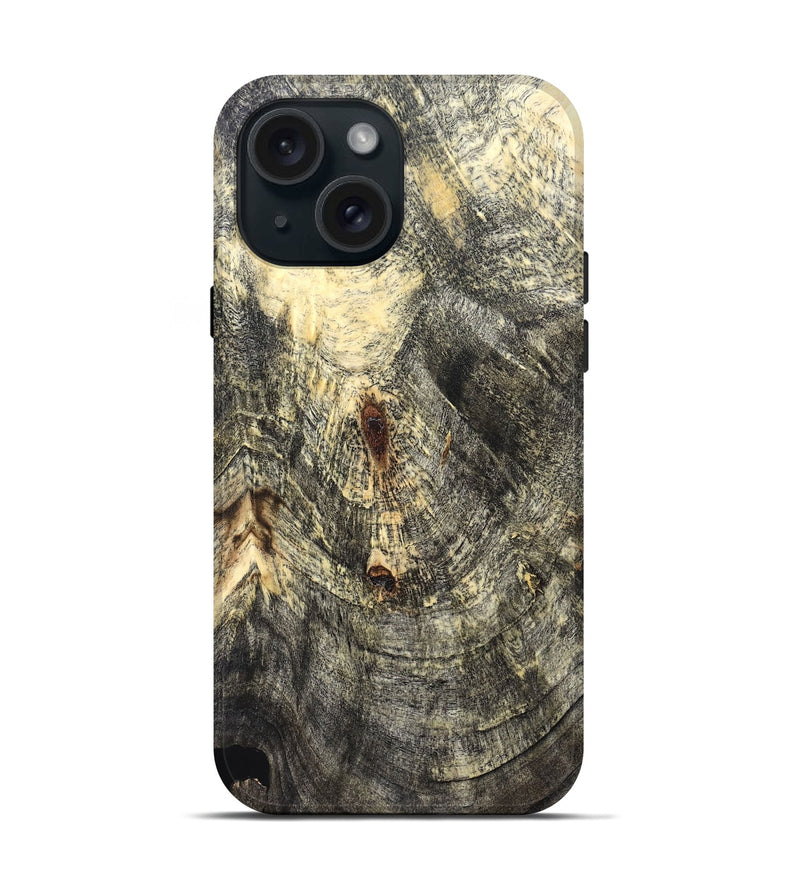 iPhone 15 Wood Live Edge Phone Case - Cyril (Solid Wood, 823393)