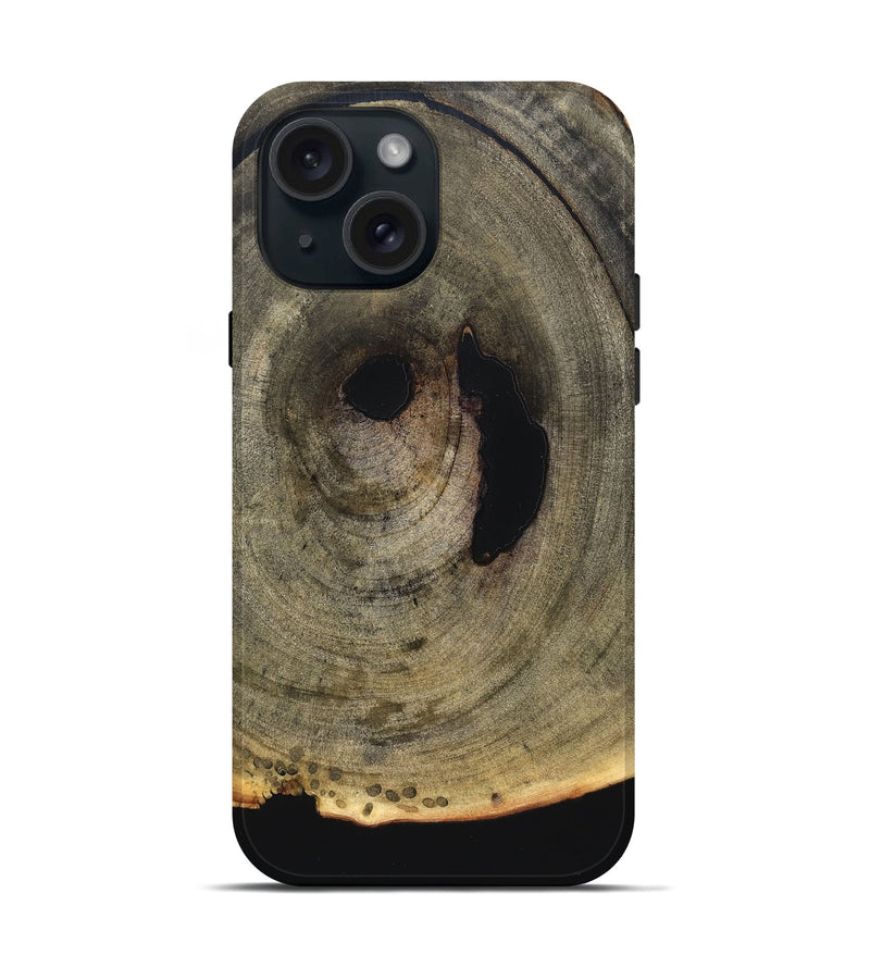 iPhone 15 Wood Live Edge Phone Case - Birdie (Solid Wood, 823403)