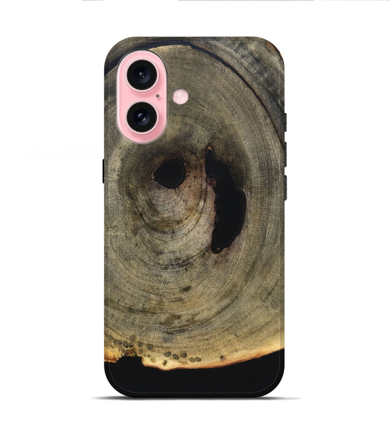 iPhone 16 Wood Live Edge Phone Case - Birdie (Solid Wood, 823403)