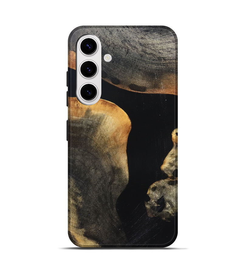 Galaxy S25 Wood Live Edge Phone Case - Franco (Pure Black, 823411)