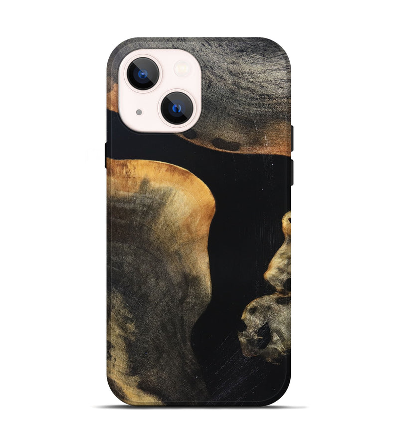 iPhone 14 Wood Live Edge Phone Case - Franco (Pure Black, 823411)