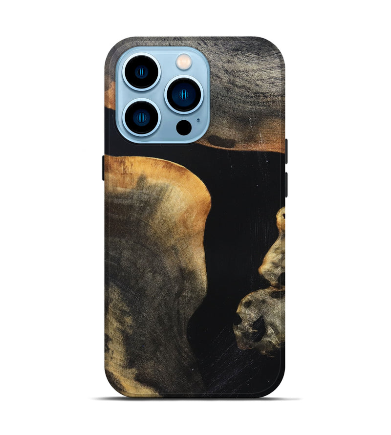 iPhone 14 Pro Wood Live Edge Phone Case - Franco (Pure Black, 823411)