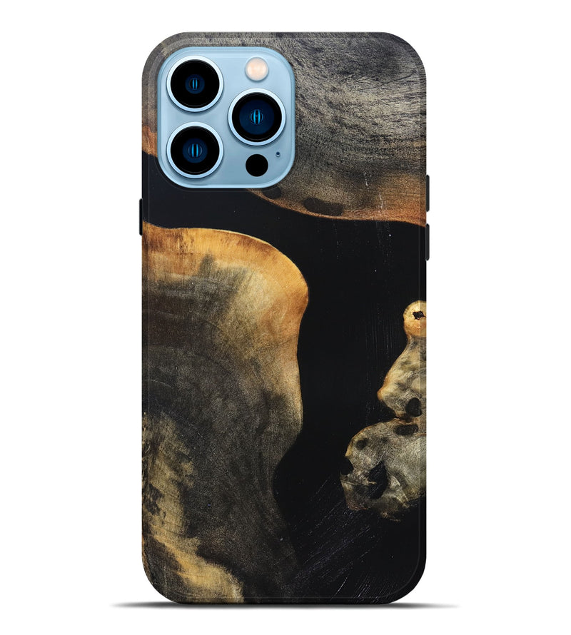 iPhone 14 Pro Max Wood Live Edge Phone Case - Franco (Pure Black, 823411)