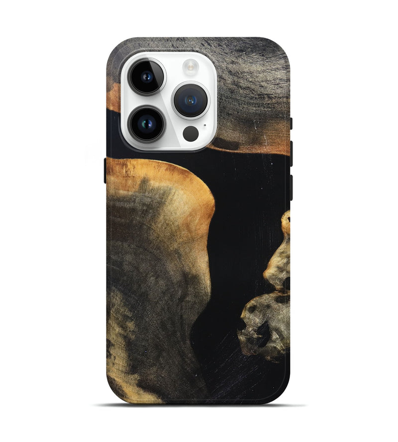 iPhone 15 Pro Wood Live Edge Phone Case - Franco (Pure Black, 823411)