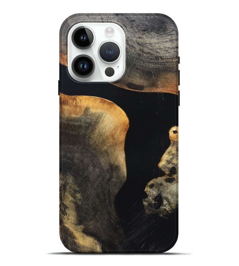 iPhone 15 Pro Max Wood Live Edge Phone Case - Franco (Pure Black, 823411)