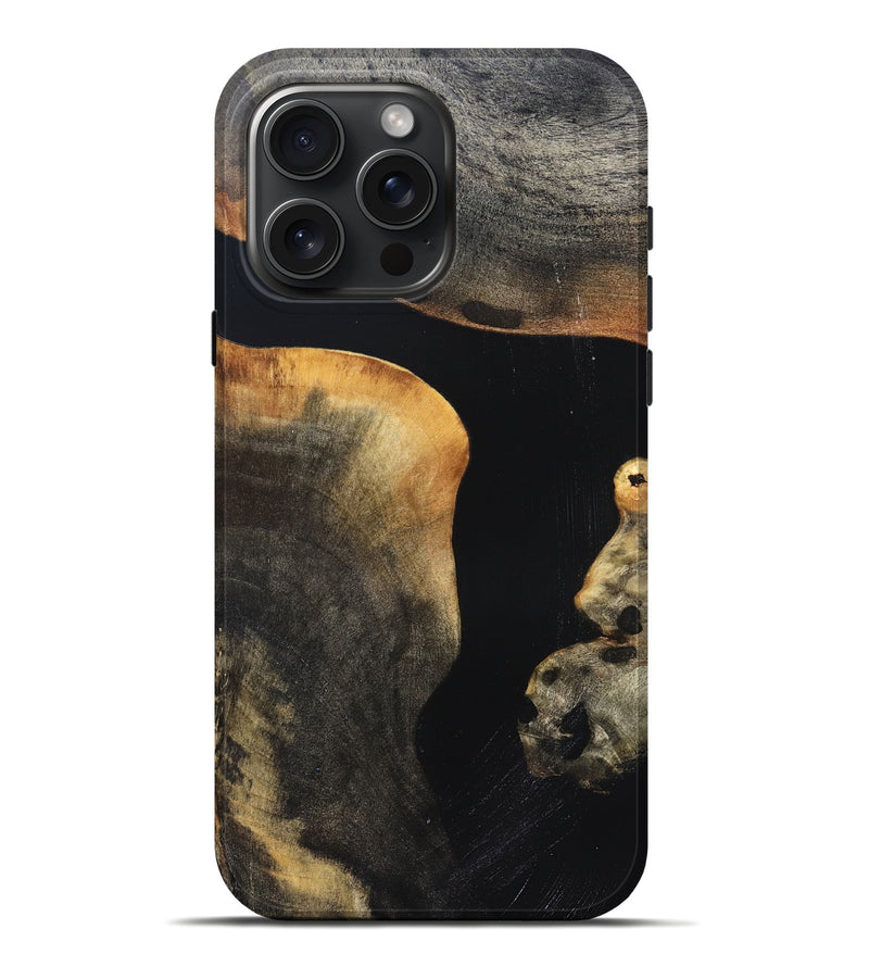 iPhone 16 Pro Max Wood Live Edge Phone Case - Franco (Pure Black, 823411)