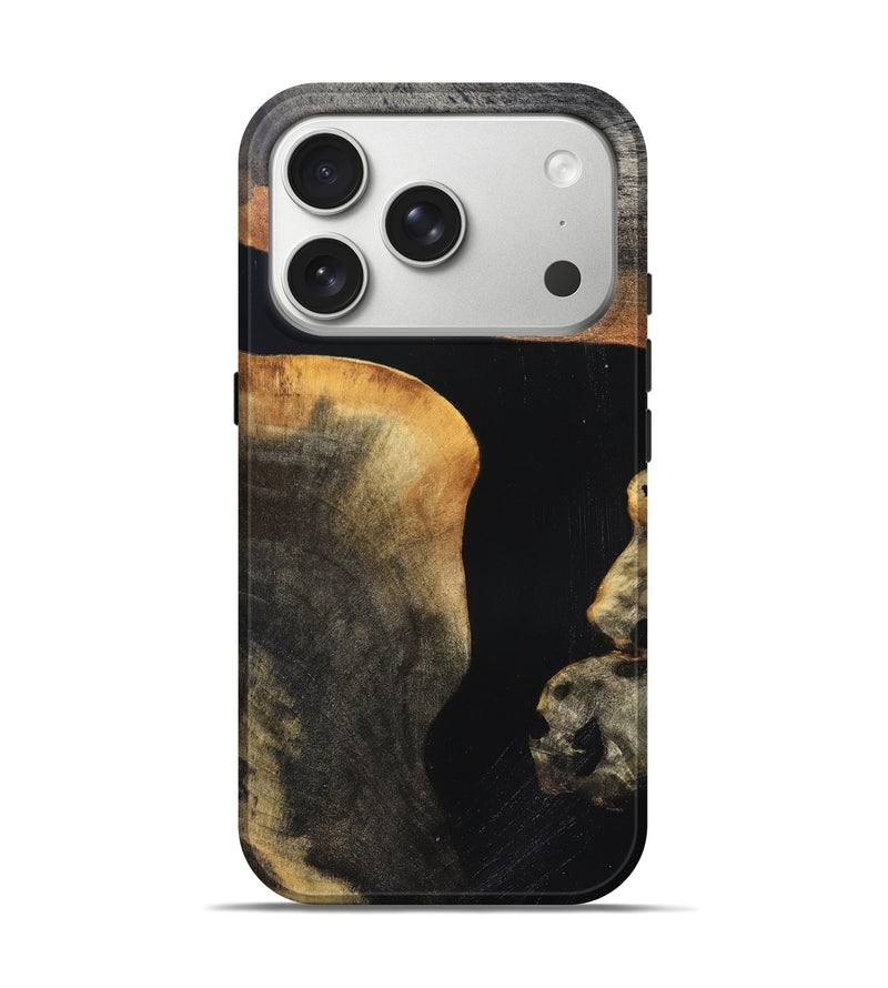 iPhone 17 Pro Wood Live Edge Phone Case - Franco (Pure Black, 823411)