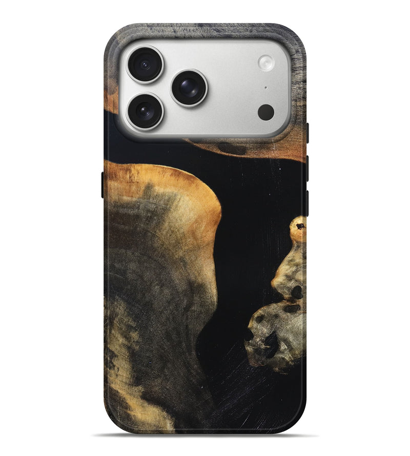 iPhone 17 Pro Max Wood Live Edge Phone Case - Franco (Pure Black, 823411)