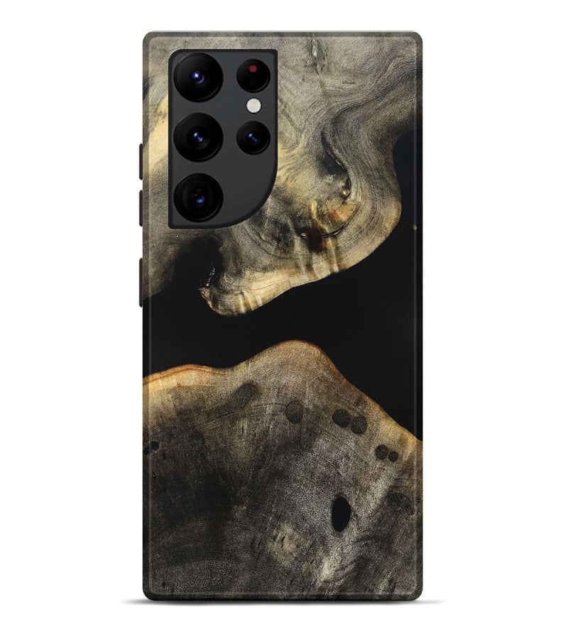 Galaxy S22 Ultra Wood Live Edge Phone Case - Arrie (Pure Black, 823412)