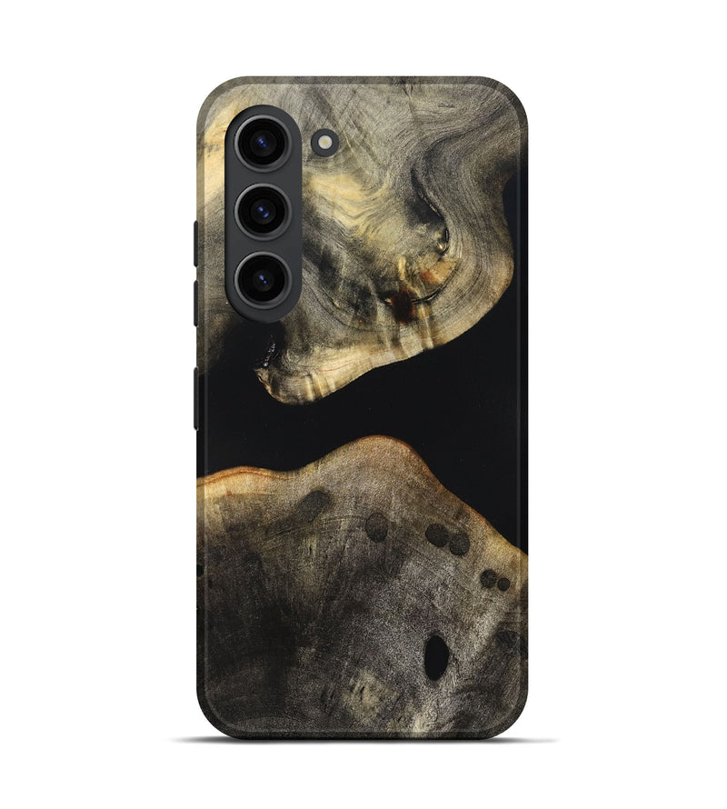 Galaxy S23 Wood Live Edge Phone Case - Arrie (Pure Black, 823412)