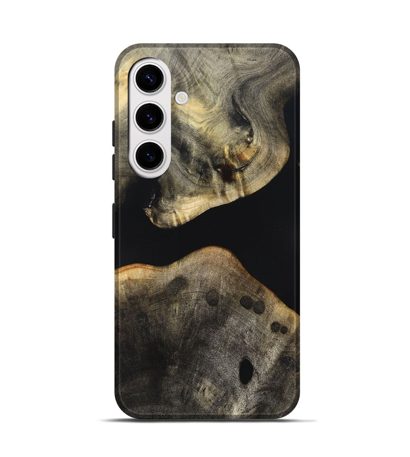 Galaxy S25 Wood Live Edge Phone Case - Arrie (Pure Black, 823412)