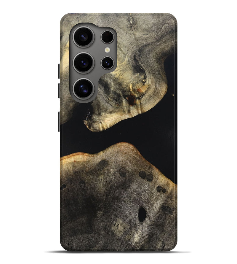 Galaxy S25 Ultra Wood Live Edge Phone Case - Arrie (Pure Black, 823412)
