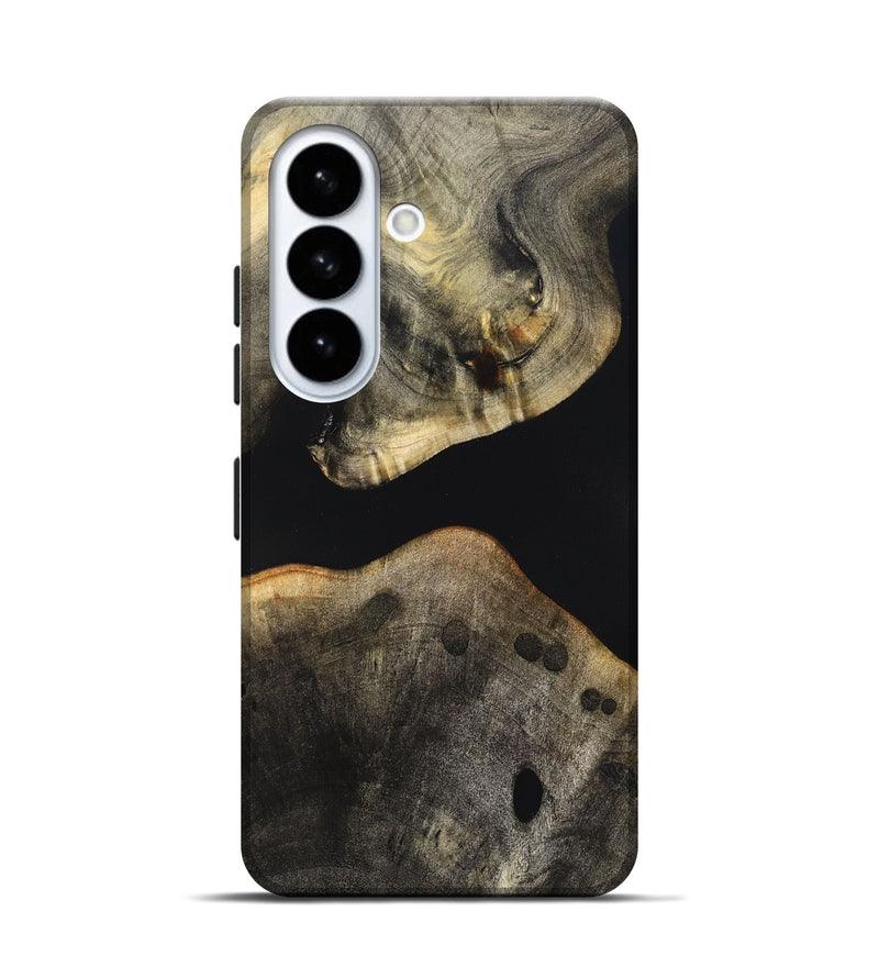 Galaxy S26 Wood Live Edge Phone Case - Arrie (Pure Black, 823412)