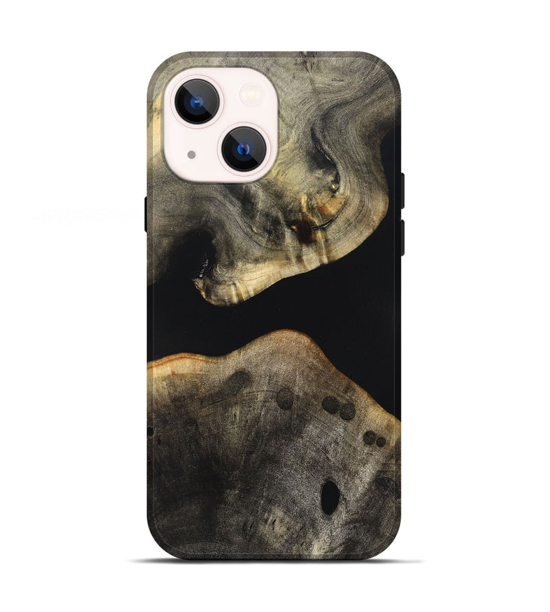 iPhone 13 Wood Live Edge Phone Case - Arrie (Pure Black, 823412)