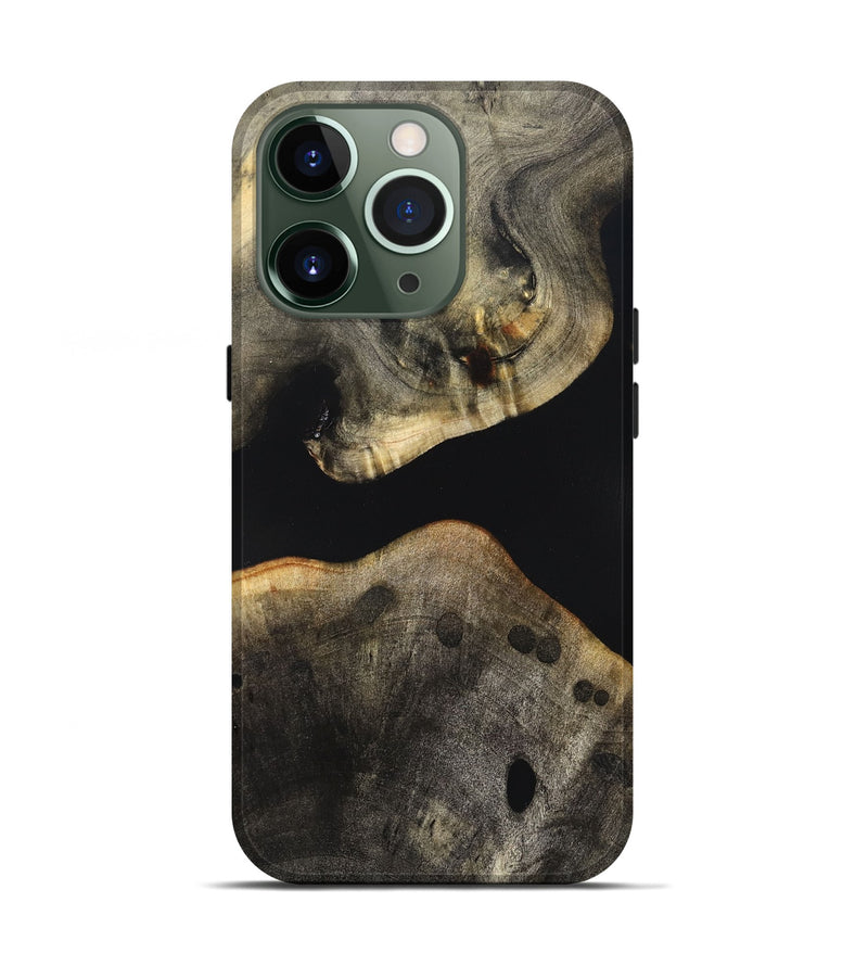 iPhone 13 Pro Wood Live Edge Phone Case - Arrie (Pure Black, 823412)