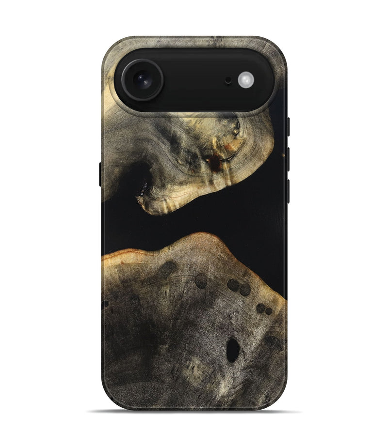 iPhone 17 Air Wood Live Edge Phone Case - Arrie (Pure Black, 823412)