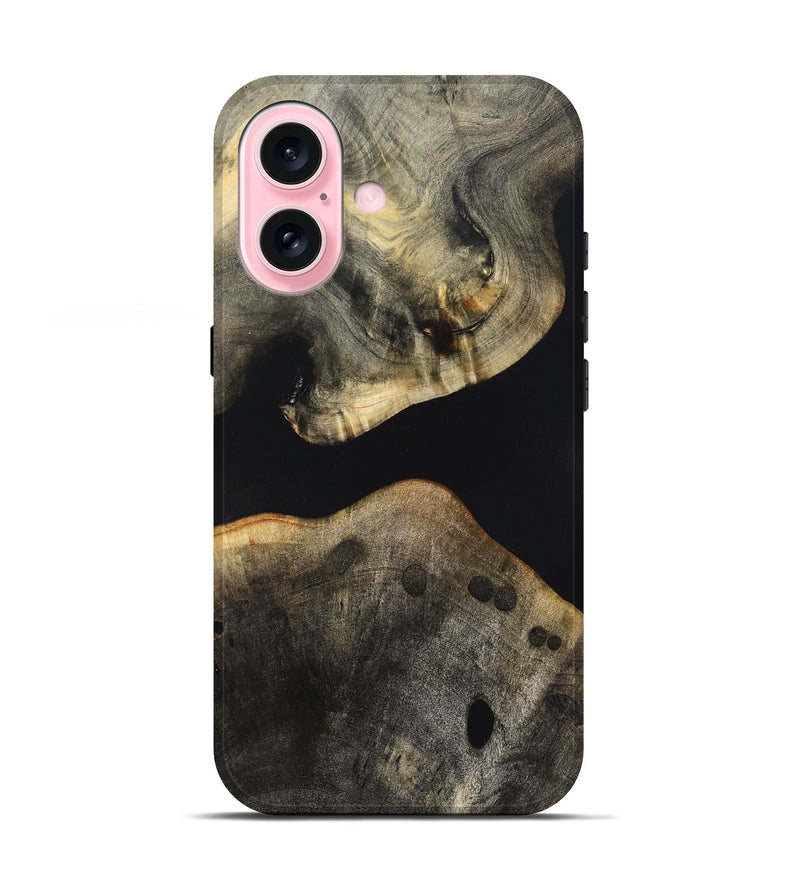 iPhone 17 Wood Live Edge Phone Case - Arrie (Pure Black, 823412)