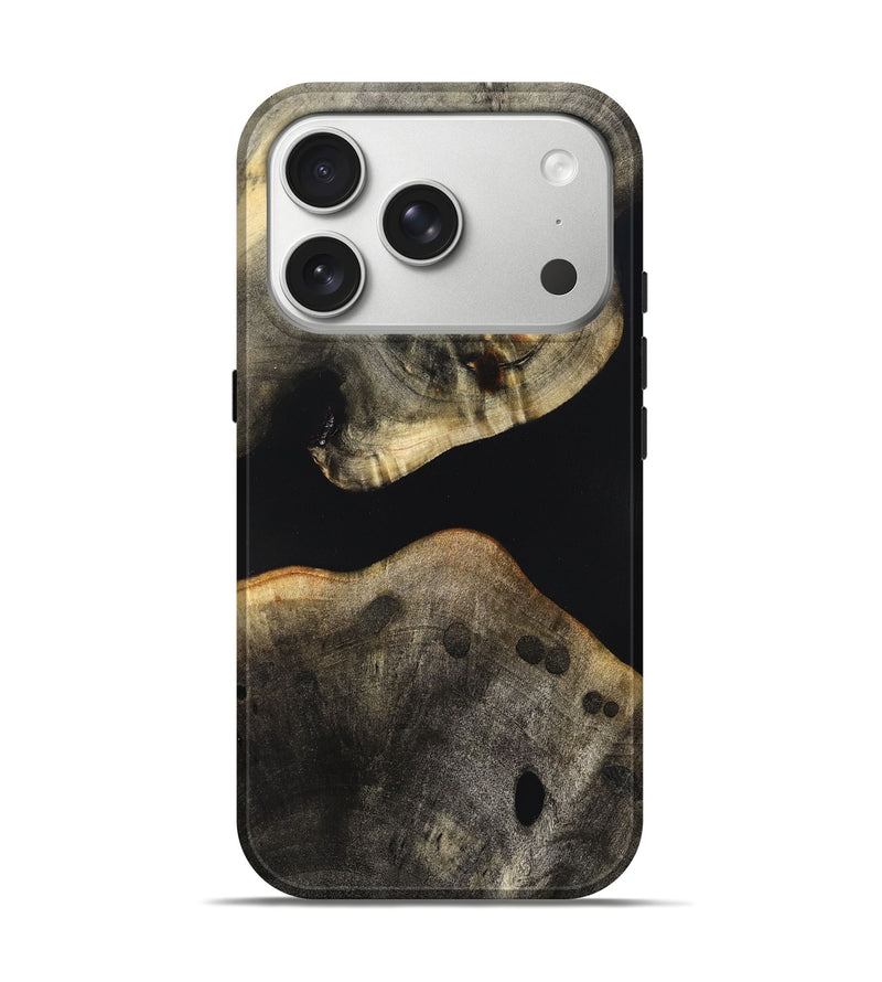 iPhone 17 Pro Wood Live Edge Phone Case - Arrie (Pure Black, 823412)