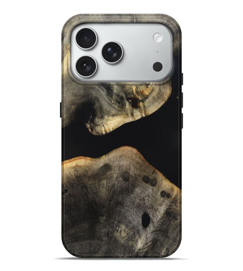 iPhone 18 Pro Max Wood Live Edge Phone Case - Arrie (Pure Black, 823412)