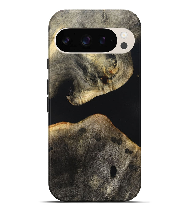 Pixel 10 Pro XL Wood Live Edge Phone Case - Arrie (Pure Black, 823412)